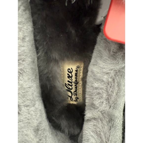 Dluxe by Dearfoams Men's Nelson Genuine Shearling Moccasin Slippers Size 11 NWT - Picture 4 of 6